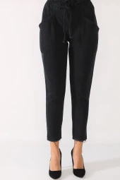 Yüksek Bel Beli Lastikli Kot Pantolon - 8