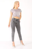 Zigzag Detaylı Mom Jeans Kot Pantolon - 2
