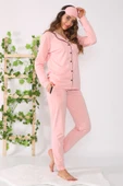 Likralı İçi Şardonlu Pamuklu Pijama Takımı - 11