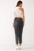 Kemerli Mom Jeans Kot Pantolon - 12