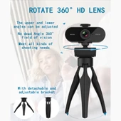 B1 4 Megapiksel 2K Çözünürlük HD 1080P 360 Derece Döner Webcam Mikrofonlu ve Tripodlu - 8