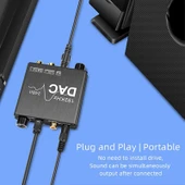 Dijitalden Analoğa Ses Dönüştürücü Stereo Extractor DAC Amplifikatör Optik SPDIF 192Khz 24Bit - 9