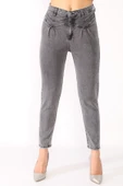 Zigzag Detaylı Mom Jeans Kot Pantolon - 4