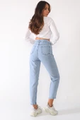 Yüksek Bel Taş Baskılı Boyfriend Kot Pantolon - 12