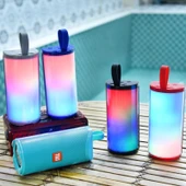 TG169 LED Taşınabilir Bluetooth Hoparlör Mavi Su Geçirmez Subwoofer 3D Stereo Mini Kablosuz Destek AUX FM TF Kart - 7