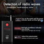 CC308 Tam Frekans Kamera Lazer Dedektörü Mini Kablosuz Kamera Sinyal GSM Cihaz Bulucu - 5