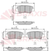 ARKA FREN BALATASI HYUNDAI ACCENT BLUE 11- ELANTRA 11- I40 11- I30 11- OPTIMA 11-15 RIO 11- CEE - 1