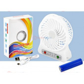 MASAÜSTÜ USBLİ USB UCLU MİNİ FİŞLİ MİNİK GÜÇLÜ IŞIKLI PİLLİ BEYAZ KUTU EL EV TİPİ VANTİLATÖR FAN - 3