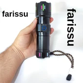 Şarjlı LED El Feneri | 100W | 12000 Lümen | 4500 mAh | Zoomlu – Type-C - 4