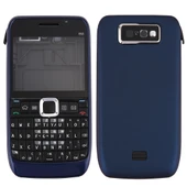 Nokia E63 Tam Kasa Kapak Seti Koyu Mavi Ön Kapak Orta Çerçeve Pil Arka Kapak Klavye - 1