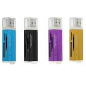 2li Çoklu USB 20 Kart Okuyucu Mor Renk Micro SD SDHC TF M2 MMC MS PRO DUO - 3