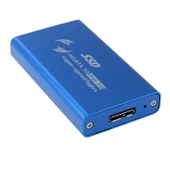 6gb saniye mSATA SSD USB 3.0 Harici Disk Kutusu Mavi - 3