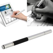 2'si 1 Arada Stylus Dokunmatik Kalem ve Tükenmez Kalem Apple iPhone ve iPad Uyumlu Gri - 1
