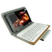 Altın Renkli Evrensel Bluetooth Klavye Deri Tablet Kılıfı ve Tutucu 97 ve 101 İnç Ainol PiPO Ramos Tabletler İçin - 1