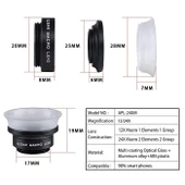 APEXEL APL-24X-H 2'si 1 Arada Evrensel Dış 12X ve 24X Makro Telefon Lensi ve Lens Kapağı - 6