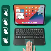 HB119B 10 inç Evrensel Tablet Kablosuz Bluetooth Klavye Dokunmatik Panel Siyah - 7