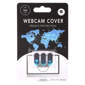 3lü Evrensel Ultra İnce Tasarım Web Kamerası Kapağı Kaydırıcı Siyah Oval - 5