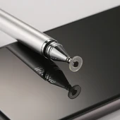 Evrensel 2'si 1 Arada Çok Fonksiyonlu İnce Uçlu Kapasitif Dokunmatik Ekran Stylus Kalem Gri - 6