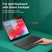 HB119B 10 inç Evrensel Tablet Kablosuz Bluetooth Klavye Dokunmatik Panel Siyah - 4