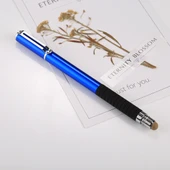 Evrensel 2'si 1 Arada Çok Fonksiyonlu İnce Uçlu Kapasitif Dokunmatik Ekran Stylus Kalem Koyu Mavi - 2