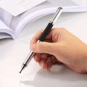 Evrensel 2'si 1 Arada Çok Fonksiyonlu İnce Uçlu Kapasitif Dokunmatik Ekran Stylus Kalem Gri - 7