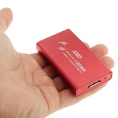 6gb saniye mSATA SSD USB 30 Kırmızı Harici Disk Kutusu - 1