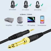 Audio-Technica ATH-M50X ATH-M40X Uyumlu ZS0088 Yaylı Kulaklık Ses Kablosu 1.4m-3m - 5