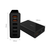 VEDFUN TurboCube D620 Hızlı Şarj 3.0 ve SDDC Teknolojili 6 Portlu USB Şarj Cihazı EU US UK Priz - 3