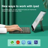 HB119B 10 inç Evrensel Tablet Kablosuz Bluetooth Klavye Dokunmatik Panel Siyah - 5