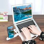 Dönerli Telefon Tutuculu Siyah Dizüstü Bilgisayar Soğutucu Standı - 7