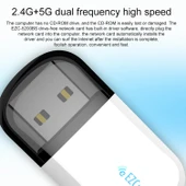 EZCast EZC-5200BS 600Mbps Çift Bant WiFi ve Bluetooth USB 20 Kablosuz Adaptör Beyaz - 10