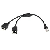 1den 2ye LAN Ethernet CAT5 RJ45 Splitter Adaptör Kablo Uzunluğu 25cm - 4