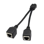 1den 2ye LAN Ethernet CAT5 RJ45 Splitter Adaptör Kablo Uzunluğu 25cm - 2