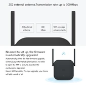 Xiaomi Mi WiFi Amplifikatör Pro 300Mbps Akıllı WiFi Sinyal Genişletici 2x2 Harici Anten Siyah ABD Prizi - 6