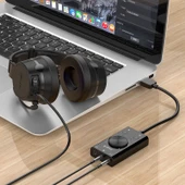 ORICO SC2 Çok Fonksiyonlu USB Harici Sürücüsüz Ses Kartı 2 Kulaklık Girişi 1 Mikrofon Girişi ve Ses Ayarı Siyah - 7