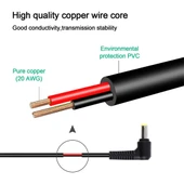 PD65W USB-C Dirsekli 5.5x2.5mm Dizüstü Güç Şarj Kablosu 1.5m Siyah - 5
