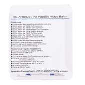 2 Adet HD 202E Gelişmiş Versiyon Koaksiyel CVI TVI AHD 1 Kanal Pasif Alıcı Verici Video Balun - 5
