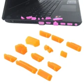 13'ü 1 Arada Evrensel Turuncu Silikon Toz Koruyucu Tıpa Seti Laptop İçin - 1