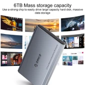ORICO DD25 C3 2.5 inç Tip C to Tip C ve USB Mekanik SSD Kutusu 6TB Koyu Gri - 5
