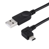 Sol Açılı Mini USB - USB Veri ve Şarj Kablosu 28cm - 4