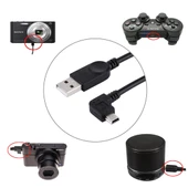 Sol Açılı Mini USB - USB Veri ve Şarj Kablosu 28cm - 5