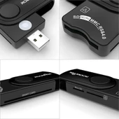 ROCKETEK CR310 USB 2.0 Çok Fonksiyonlu Kart Okuyucu TF SD SIM Akıllı Kart - 6