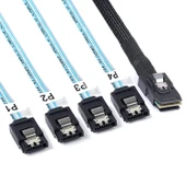 Mini SAS SFF8087 to 4x SATA 7 Pin Kadın Veri Kablosu 6Gbps 50cm - 1