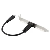 20cm USB-C Tipi Panel Braket Dişi-Erkek Uzatma Kablosu - 4