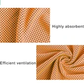 2 Adet Turuncu Mikrofiber Spor Havlusu 30x100 cm Soğutucu Buz Etkili - 3