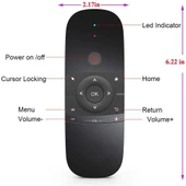 W1 Kablosuz QWERTY 57 Tuşlu Klavye 2.4G Hava Mouse Uzaktan Kumanda LED Gösterge Android TV Kutusu Mini PC Akıllı TV Projektör HTPC Hepsi Bir Arada PC TV - 3