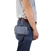 Spor Denim Evrensel Telefon Bel Çantası 55-63 İnç Telefonlar İçin Mavi L Beden - 9