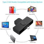 Rocketek CR318-C Type-C Akıllı Kart Okuyucu SIM ID CAC Destekli - 3