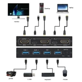 AM KVM201CL 2x1 4K HDMI USB KVM Anahtarı Metal Kasa - 5