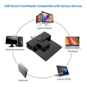 Rocketek CR318 USB 2.0 Akıllı Kart Okuyucu SIM ID CAC Kart Destekli - 3